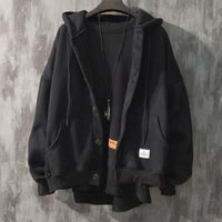 Thick Solid Color Hoodie Tops