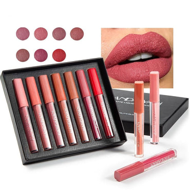 7 Colors/box Nude Velvet Liquid Lips Makeup Set - east2cart.uk