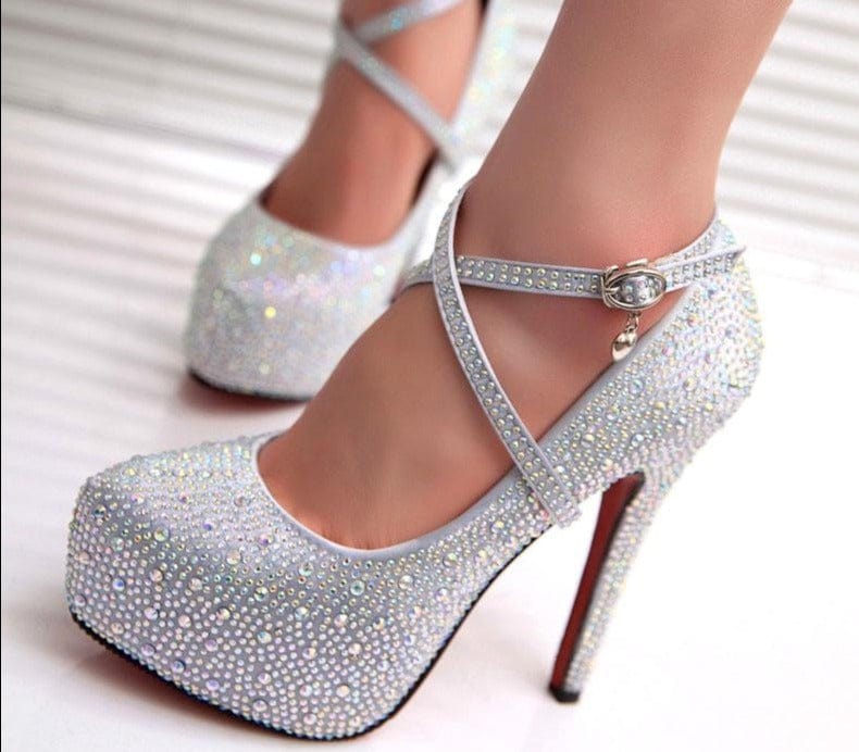 Crystal Pumps Wedding Platform Shoes