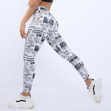 Newspaper Print Ladies Fashion Leggings - east2cart.uk