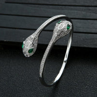 Golden Zircon Double Headed Snake Bracelet - east2cart.uk