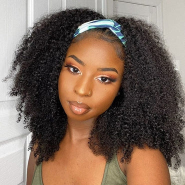 Afro Kinky Curly Silk Human Hair Wig - east2cart.uk