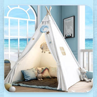 Kids Red Indian Canvas Tipi Play Tent - east2cart.uk