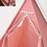 Kids Red Indian Canvas Tipi Play Tent - east2cart.uk