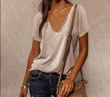 Ladies Patchwork Loose T Shirt - east2cart.uk