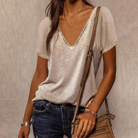 Ladies Patchwork Loose T Shirt - east2cart.uk