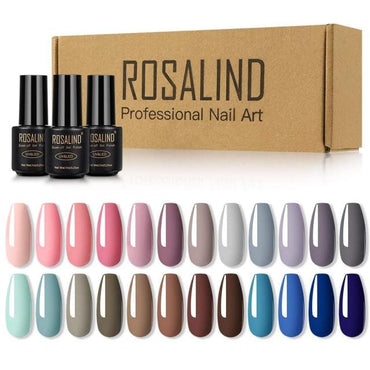 ROSALIND Nail Gel Manicure Set Lamp Gel Tools Kits For Nails Art UV Lamp Semi Permanent Nail Gel Polish Set With Base Top Coat - east2cart.uk