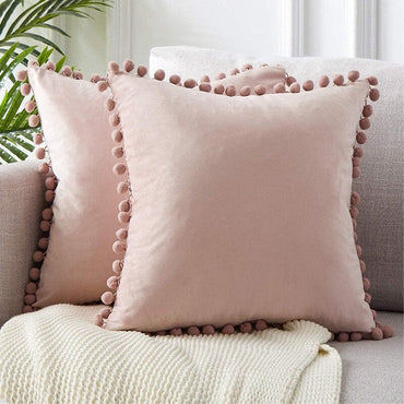 Velvet Ball Cushion Cover 45*45 Pillow Case Simple Solid Color Luxury Home Living Room Sofa  Seat Decoration Modern Nordic - east2cart.uk