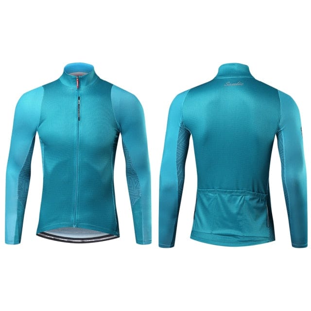 Santic Cycling Jersey Men's Long Sleeve Tops Mountain Bike Shirts Bicycle Jacket with Pockets Outdoor Sports Clothing Asian Size - east2cart.uk