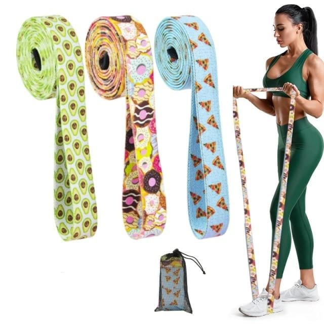 MKAS Fitness Long Resistance Bands Workout Fabric Set Exercise Elastic Booty Bands For Pull Up Woman Assist 3-Piece Leg - east2cart.uk