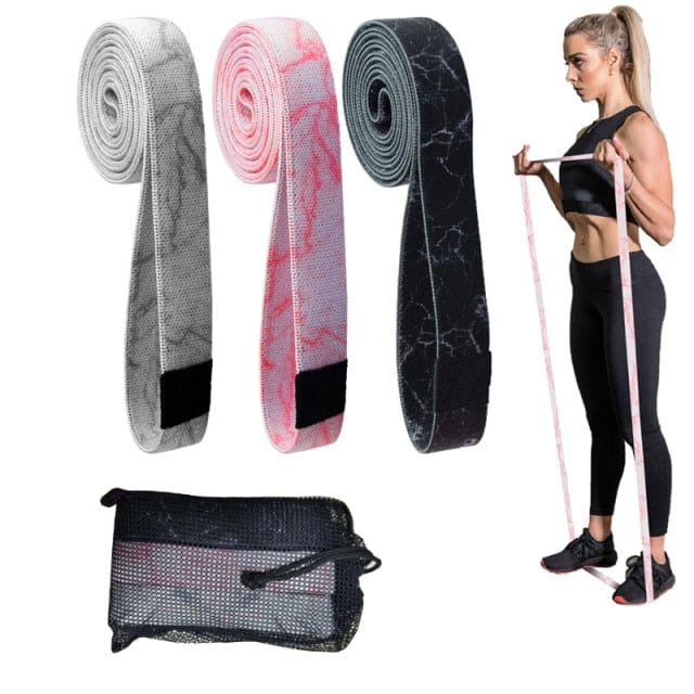 MKAS Fitness Long Resistance Bands Workout Fabric Set Exercise Elastic Booty Bands For Pull Up Woman Assist 3-Piece Leg - east2cart.uk