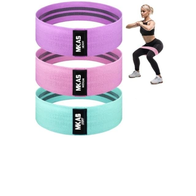 MKAS Fitness Long Resistance Bands Workout Fabric Set Exercise Elastic Booty Bands For Pull Up Woman Assist 3-Piece Leg - east2cart.uk