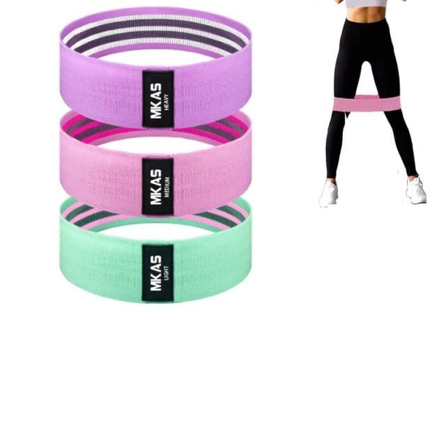 MKAS Fitness Long Resistance Bands Workout Fabric Set Exercise Elastic Booty Bands For Pull Up Woman Assist 3-Piece Leg - east2cart.uk