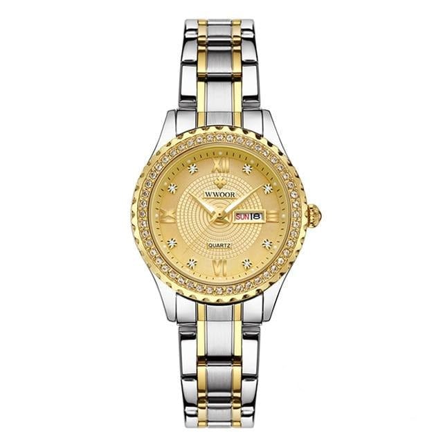 WWOOR Women Watches Brand Luxury Diamond Dress Quartz Ladies Wrist Watch Stainless Steel Watches Bracelets For Female Gift Clock - east2cart.uk