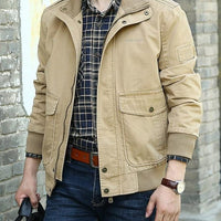 Men's Military Style Khaki Jacket - east2cart.uk