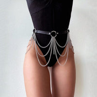Layered Leather Belt With Chains Body Harness Sexy Waist Goth Accessories Strap Adjustable Festival Girls Jewelry - east2cart.uk