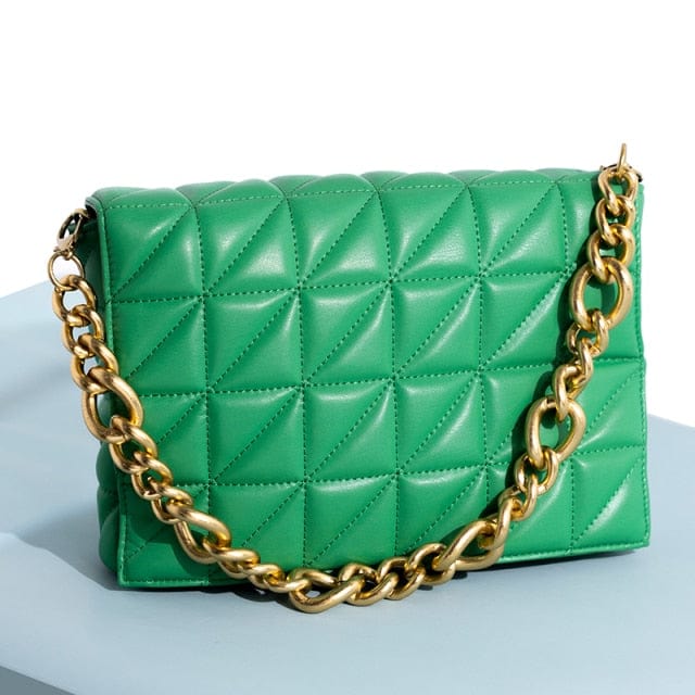 Thick Chain Quilted Shoulder Bag - east2cart.uk