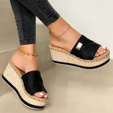 Summer Women Wedge Sandals Platform Flip Flops Soft Comfortable 2021 New Casual Shoes Outdoor Beach Slippers Ladies Sandals - east2cart.uk