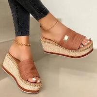 Summer Women Wedge Sandals Platform Flip Flops Soft Comfortable 2021 New Casual Shoes Outdoor Beach Slippers Ladies Sandals - east2cart.uk