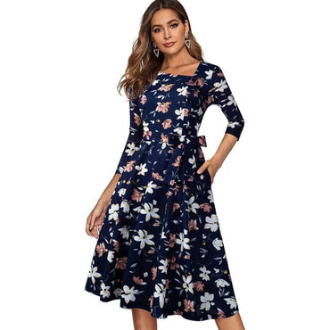 Retro Elegant Flare Swing Ladies Dress - east2cart.uk