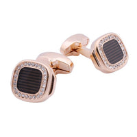 Rose Gold Crystal Cufflinks - east2cart.uk