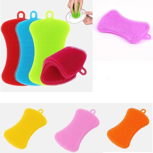 1/3/4pcs Kitchen Silicone Scrubbing Brushes