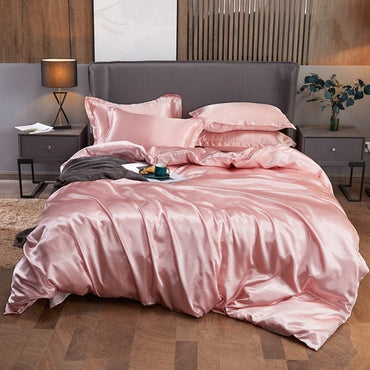 Rayon Solid Color Duvet Cover Set