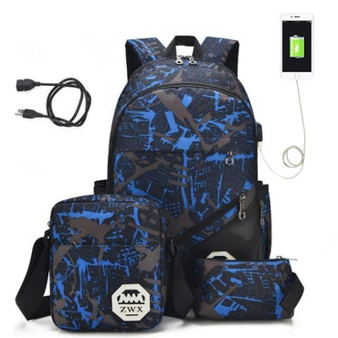 3pcs/set Boy's High School Back Packs - east2cart.uk