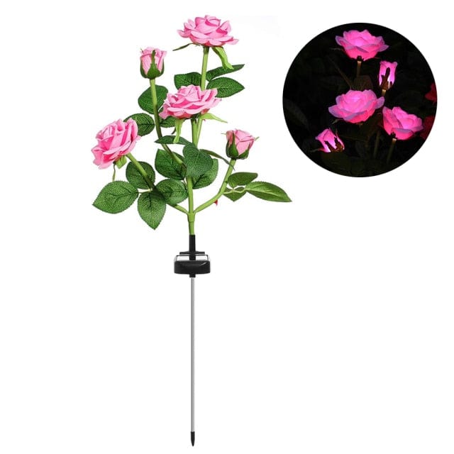 LED Solar Simulation Rose Flower Lighting