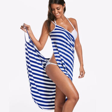 Ladies Striped Sling Wrapped Towel - east2cart.uk