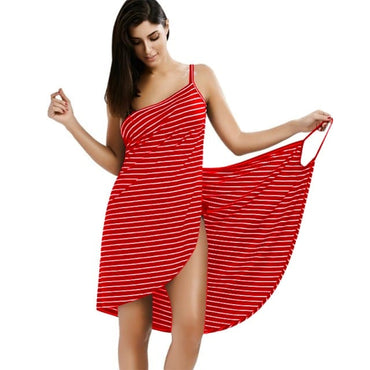 Ladies Striped Sling Wrapped Towel - east2cart.uk