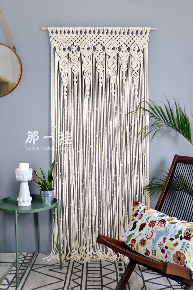 Wall Hanging Curtain Boho Door Window Hanging Curtain Woven Tapestry Wall Decor Home Ornament for Apartment Bedroom Living Room - east2cart.uk