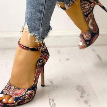 Ankle Strap Peep Toe Thin Heels