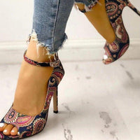 Ankle Strap Peep Toe Thin Heels