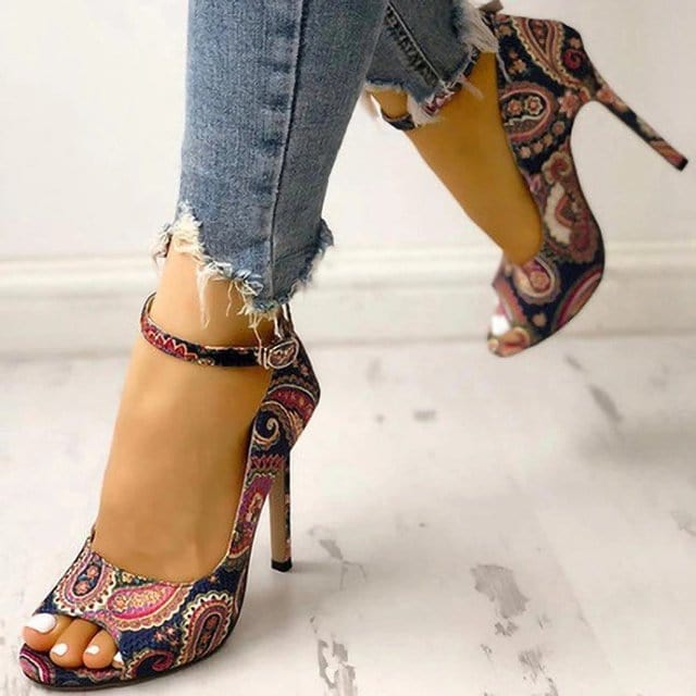 Ankle Strap Peep Toe Thin Heels