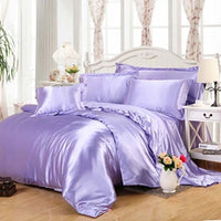 Luxury Black Satin Bedding Set King Double Size Summer Used Bedding Kit Quality Duvet Cover Sets with Zipper 4pcs - east2cart.uk