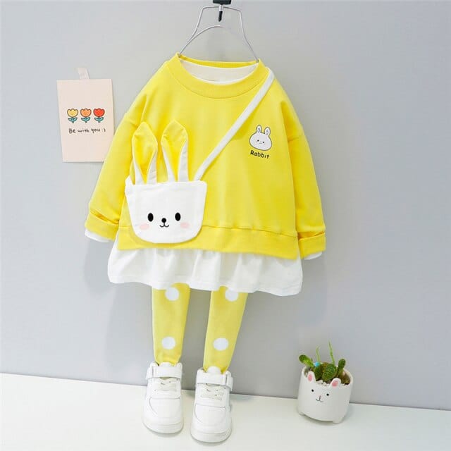 Girls Cartoon Tee Shirt Pants Outfit