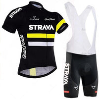 STRAVA Men Cycling Jersey Set Bib Shorts Set 2021 Summer Mountain Bike Bicycle Suit Anti-UV Bicycle Team Racing Uniform Clothes - east2cart.uk