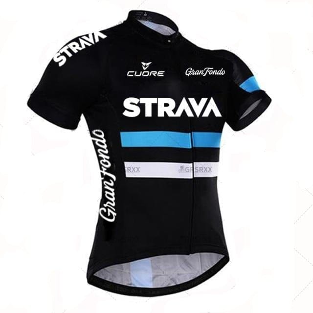 STRAVA Men Cycling Jersey Set Bib Shorts Set 2021 Summer Mountain Bike Bicycle Suit Anti-UV Bicycle Team Racing Uniform Clothes - east2cart.uk