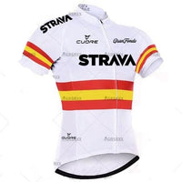 STRAVA Men Cycling Jersey Set Bib Shorts Set 2021 Summer Mountain Bike Bicycle Suit Anti-UV Bicycle Team Racing Uniform Clothes - east2cart.uk