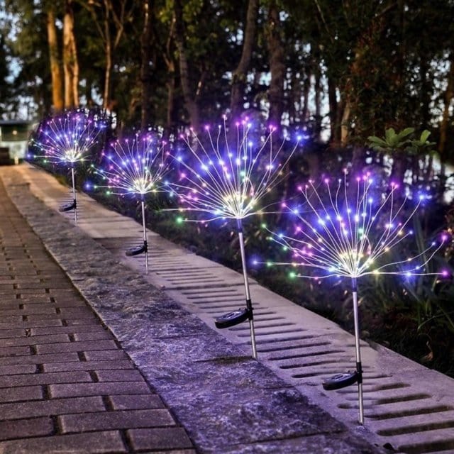 1/2pcs Solar LED Fireworks Decoration Lamp