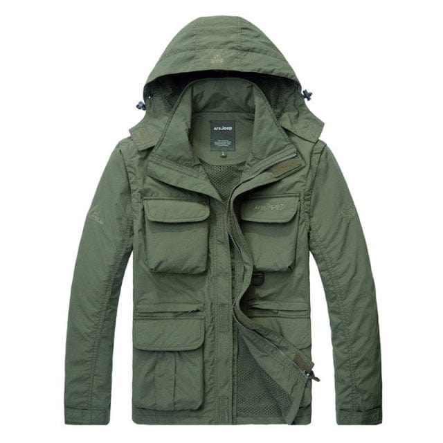 Men Tactical Jacket Autumn Quick Dry 2-in-1 XXXL Military Style Army Coat Male 2021 Multi Pockets Hooded Windbreaker Waterproof - east2cart.uk