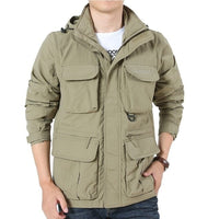 Men Tactical Jacket Autumn Quick Dry 2-in-1 XXXL Military Style Army Coat Male 2021 Multi Pockets Hooded Windbreaker Waterproof - east2cart.uk