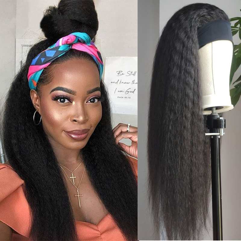 Kinky Straight Human Hair Glueless Wig