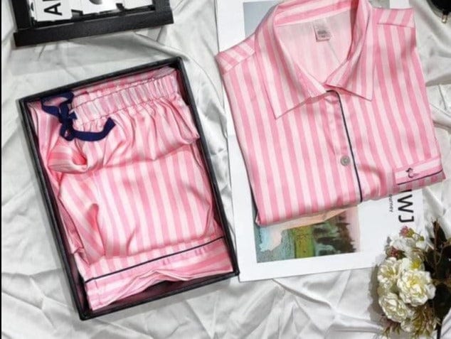 Women's Sexy Stripes Silk Pyjama set