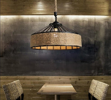 Vintage Hemp Rope Ceiling Lamp