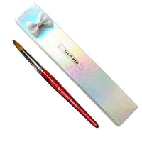 UsiDaer Kolinsky Nail Brush Acrylic with Red Round Wooden Handle and 100% Kolinsky Sable Hair for Crystal UV Gel Painting - east2cart.uk