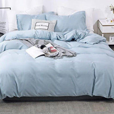 Solid Color Sanding Polyester Bedding Set 2/3PCS Duvet Cover Set,Comfortable Bed Linens (No Fitted Sheet) Home Textile - east2cart.uk