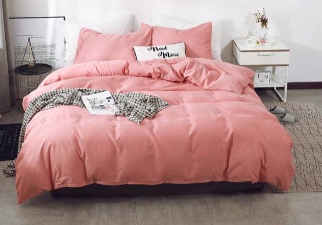 Solid Color Sanding Polyester Bedding Set 2/3PCS Duvet Cover Set,Comfortable Bed Linens (No Fitted Sheet) Home Textile - east2cart.uk