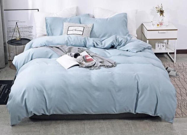 Solid Color Sanding Polyester Bedding Set 2/3PCS Duvet Cover Set,Comfortable Bed Linens (No Fitted Sheet) Home Textile - east2cart.uk